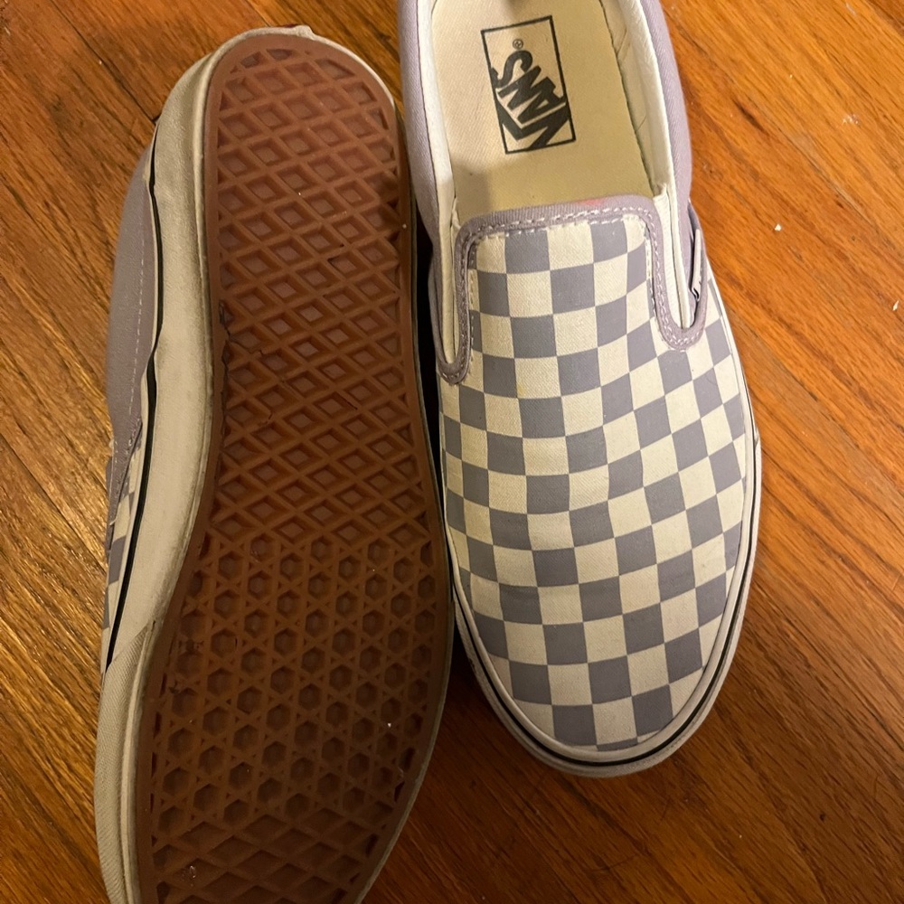 VANS Classic Slip On Checker Lavender Men’s women’s  Low Top Canvas Sneakers
